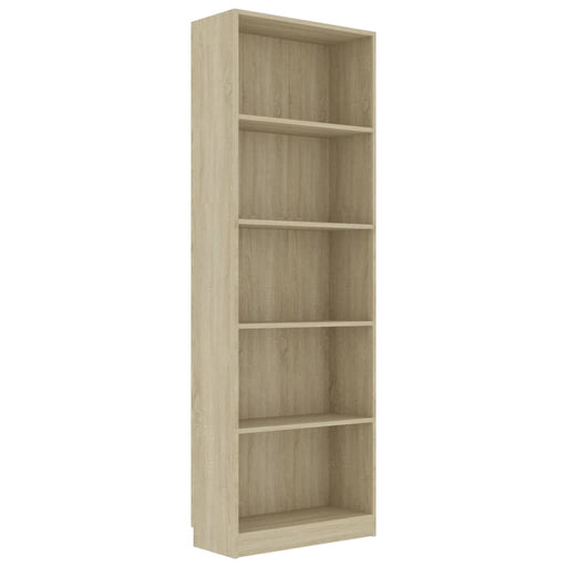 Boekenkast met 5 schappen 60x24x175 cm bewerkt hout sonoma eik