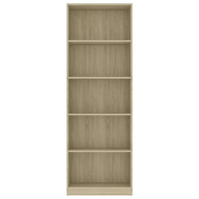 Boekenkast met 5 schappen 60x24x175 cm bewerkt hout sonoma eik