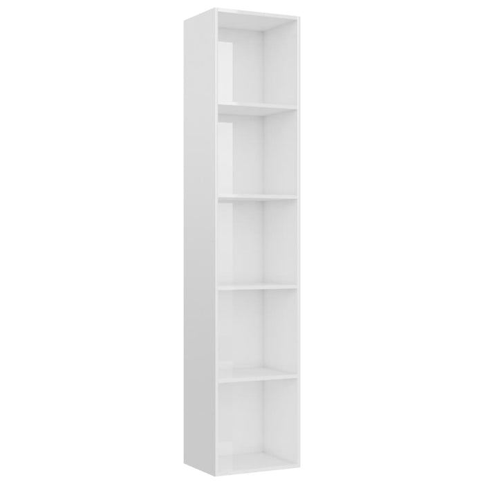 Boekenkast 40x30x189 cm spaanplaat hoogglans wit