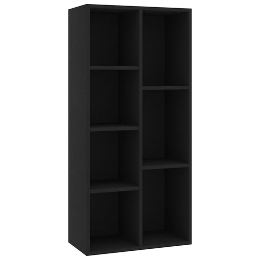 Boekenkast 50x25x106 cm bewerkt hout zwart