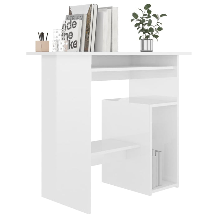 Bureau 80x45x74 cm spaanplaat hoogglans wit