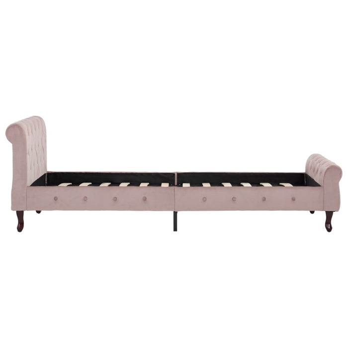 Bedframe fluweel roze 100x200 cm