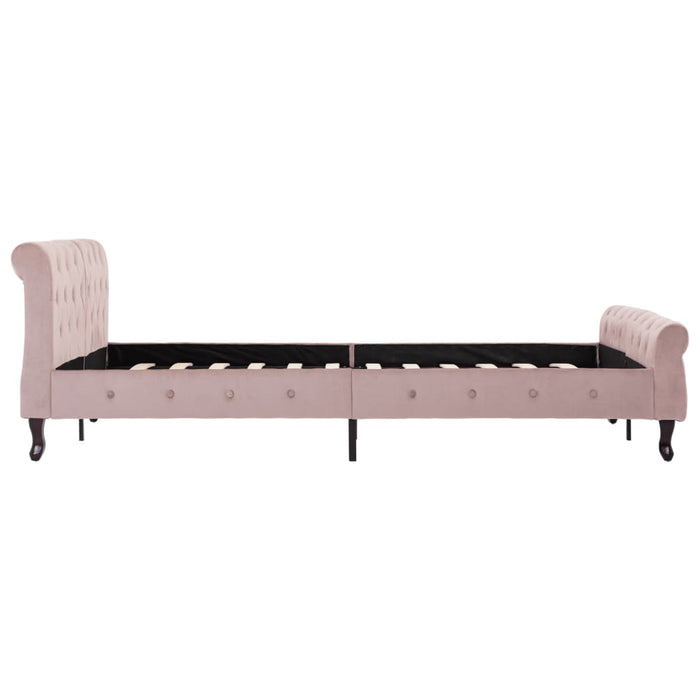 Bedframe fluweel roze 140x200 cm