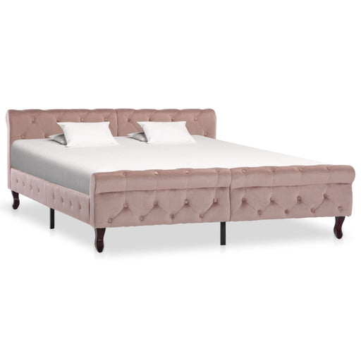 Bedframe fluweel roze 160x200 cm