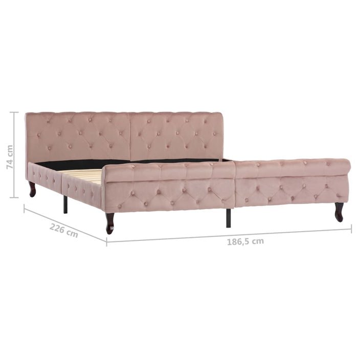 Bedframe fluweel roze 180x200 cm