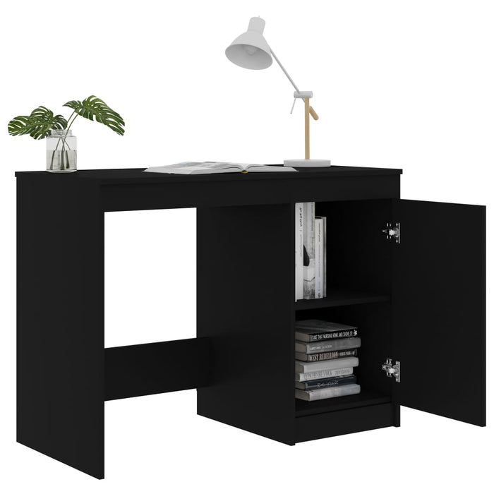 Bureau 100x50x76 cm bewerkt hout zwart