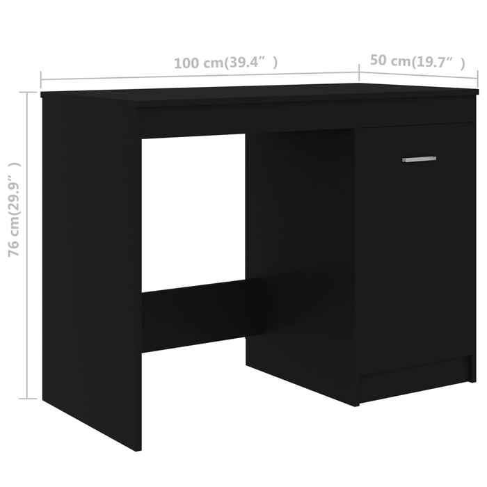 Bureau 100x50x76 cm bewerkt hout zwart