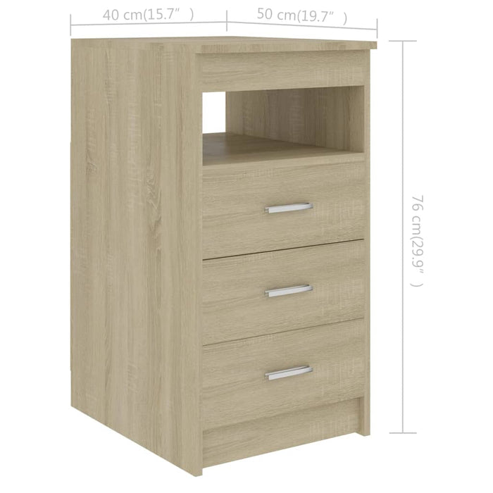 Ladekast 40x50x76 cm bewerkt hout sonoma eikenkleurig