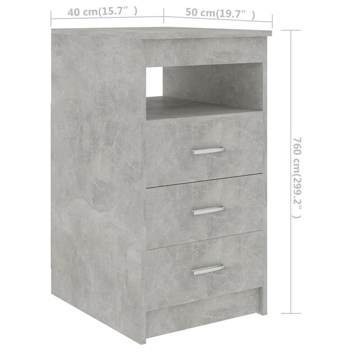 Ladekast 40x50x76 cm bewerkt hout betongrijs