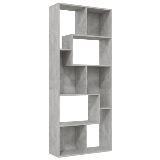 Boekenkast 67x24x161 cm spaanplaat betongrijs