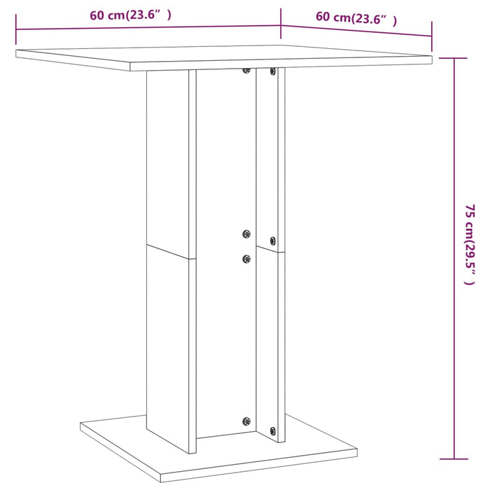 Bistrotafel 60x60x75 cm bewerkt hout wit