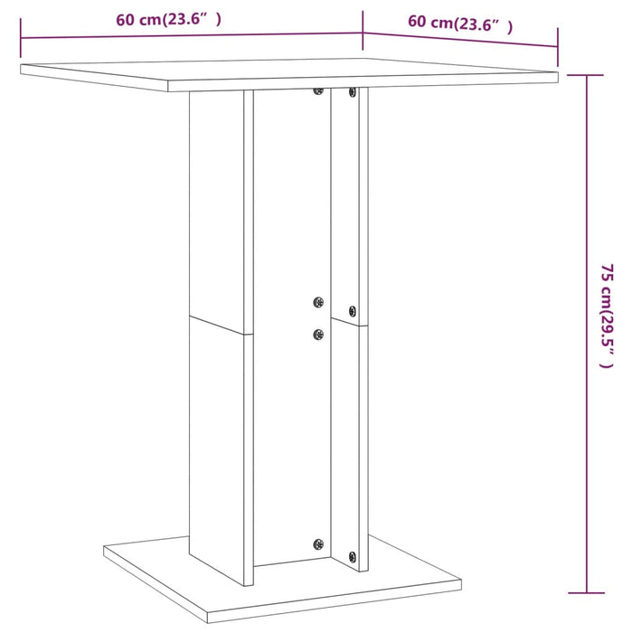 Bistrotafel 60x60x75 cm spaanplaat zwart