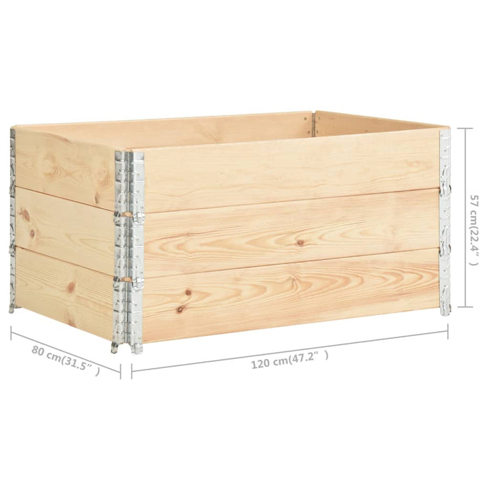 Palletopzetranden 3 st 80x120 cm massief grenenhout