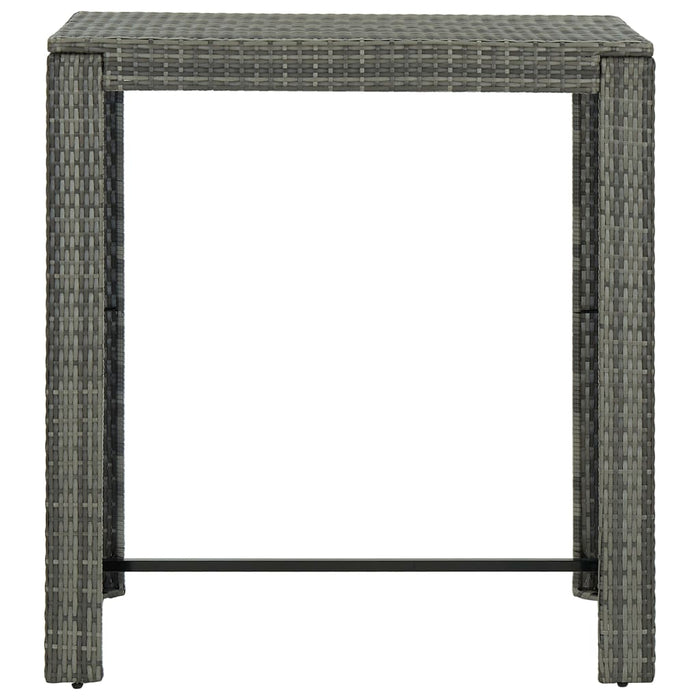 Tuinbartafel 100x60,5x110,5 cm poly rattan grijs