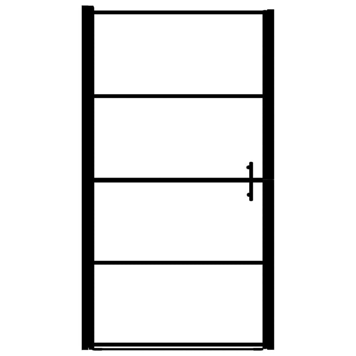 Douchedeur 100x178 cm gehard glas zwart