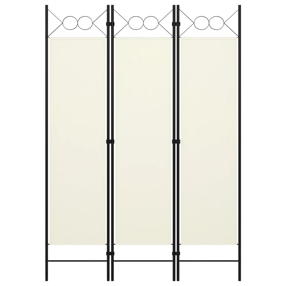 Kamerscherm met 3 panelen 120x180 cm crèmewit