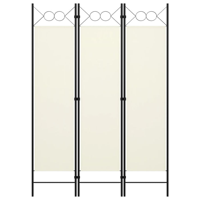 Kamerscherm met 3 panelen 120x180 cm crèmewit