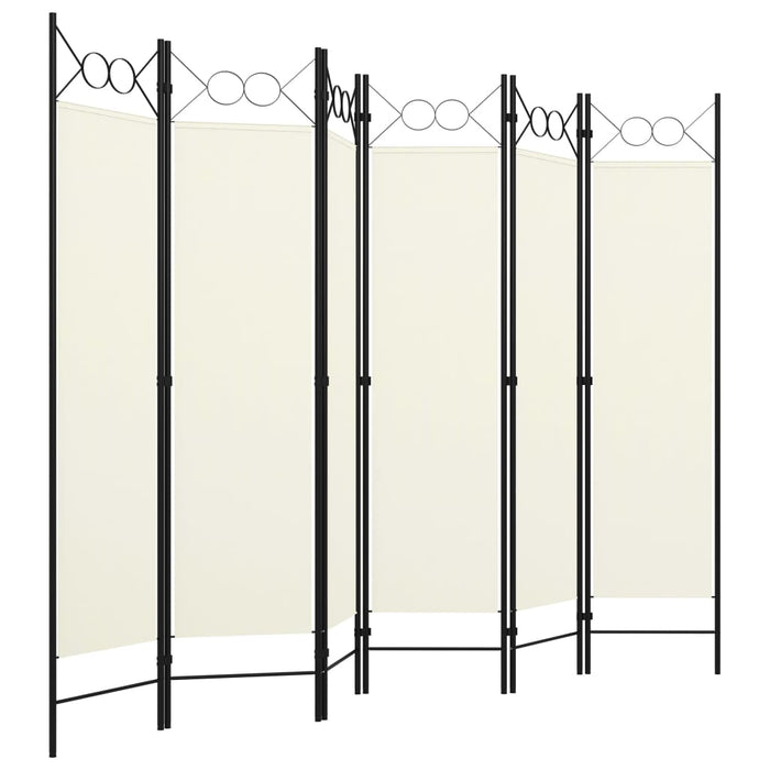 Kamerscherm met 6 panelen 240x180 cm crèmewit