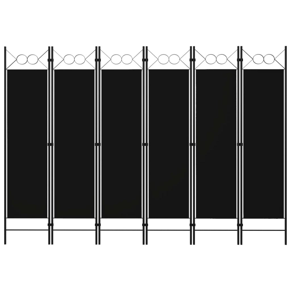 Kamerscherm met 6 panelen 240x180 cm zwart