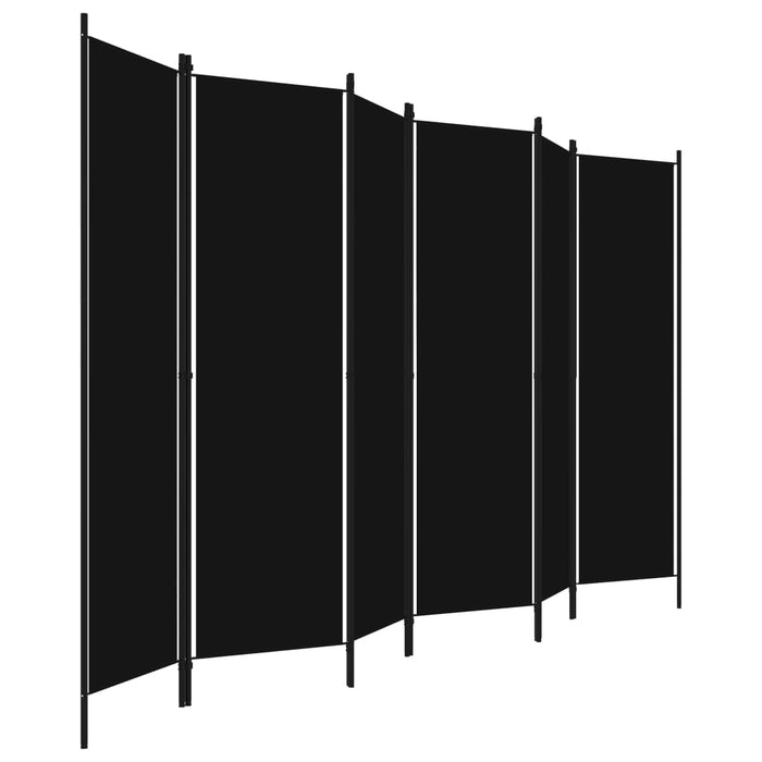 Kamerscherm met 6 panelen 300x180 cm zwart