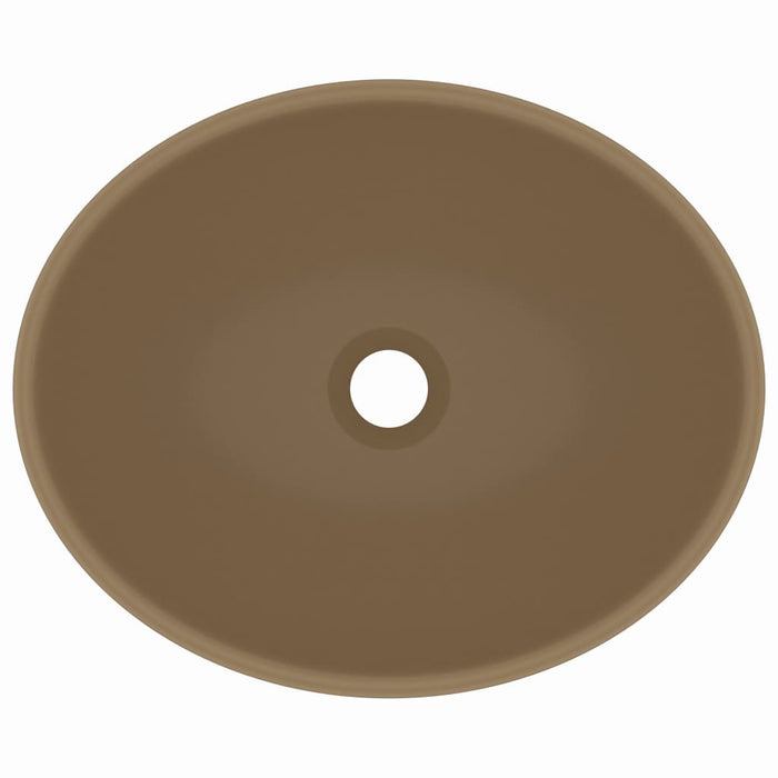 Wastafel ovaal 40x33 cm keramiek matcrème