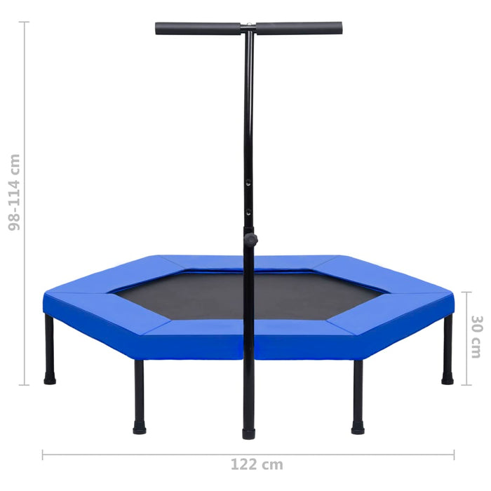 Fitnesstrampoline met handgreep veiligheidsmat zeshoekig 122 cm