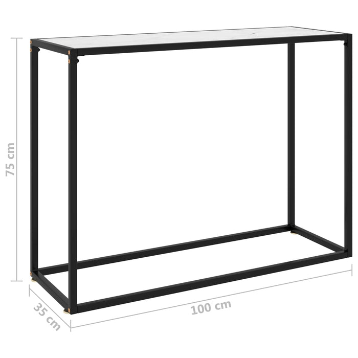 Wandtafel 100x35x75 cm gehard glas wit