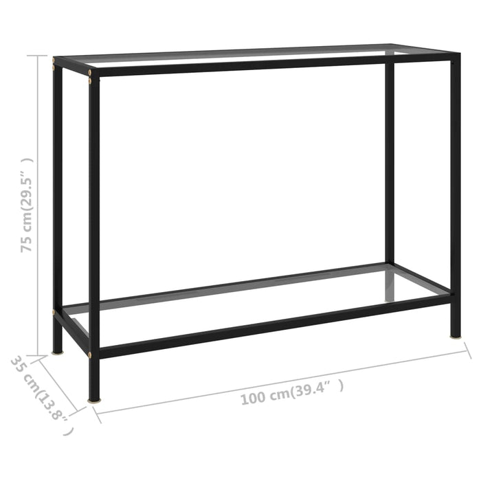 Wandtafel 100x35x75 cm gehard glas transparant