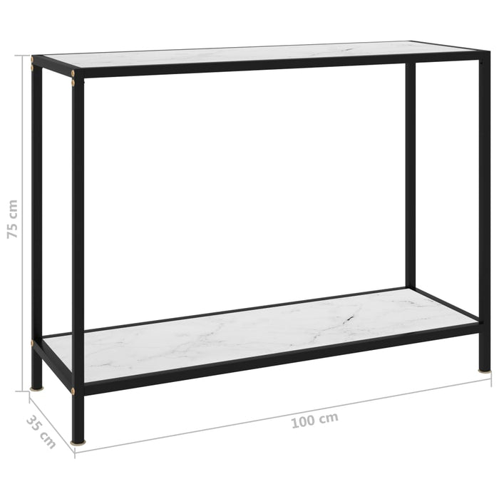 Wandtafel 100x35x75 cm gehard glas wit