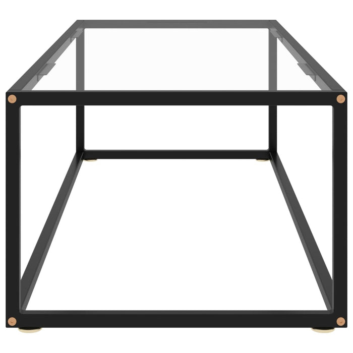 Salontafel met gehard glas 120x50x35 cm zwart