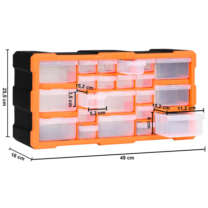 Organiser met 22 lades 49x16x25,5 cm