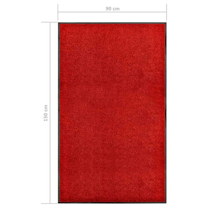 Deurmat wasbaar 90x150 cm rood