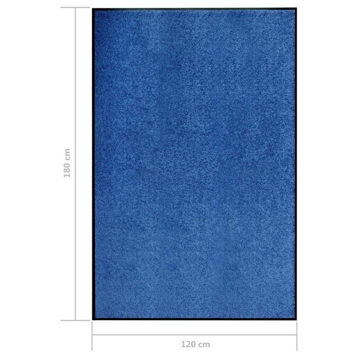 Deurmat wasbaar 120x180 cm blauw