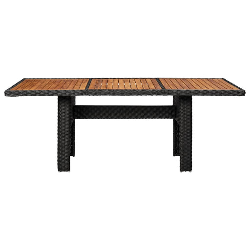 Tuintafel 200x100x74 cm poly rattan zwart