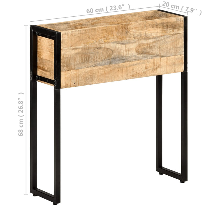 Plantenbak 60x20x68 cm ruw mangohout