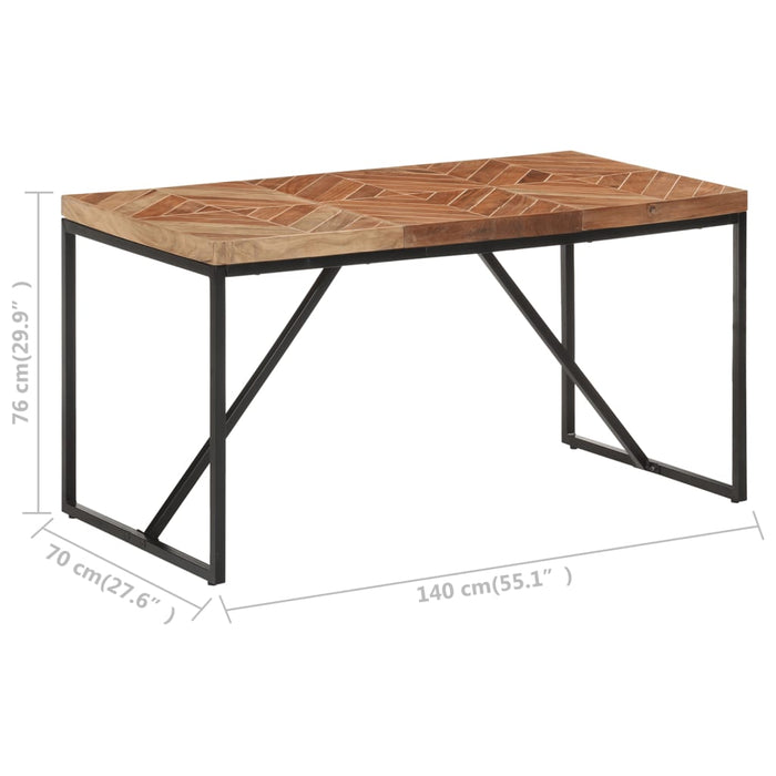 Eettafel 140x70x76 cm massief acaciahout en mangohout