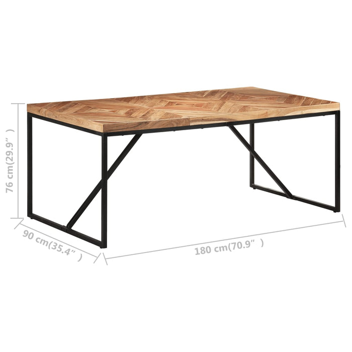 Eettafel 180x90x76 cm massief acaciahout en mangohout