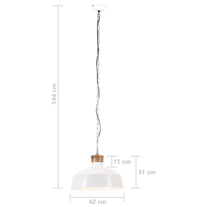 Hanglamp industrieel E27 42 cm wit
