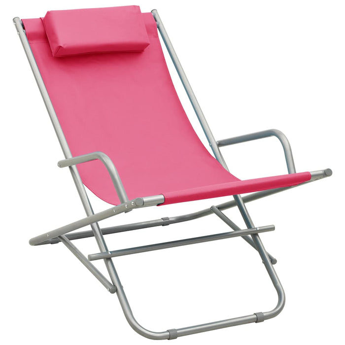 Klapstoelen 2 st staal roze