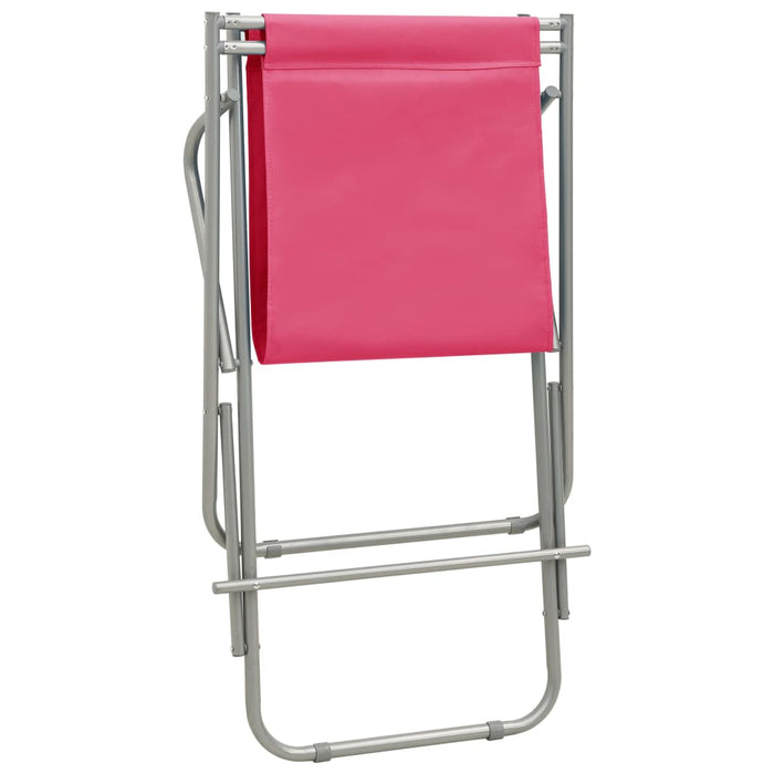 Klapstoelen 2 st staal roze