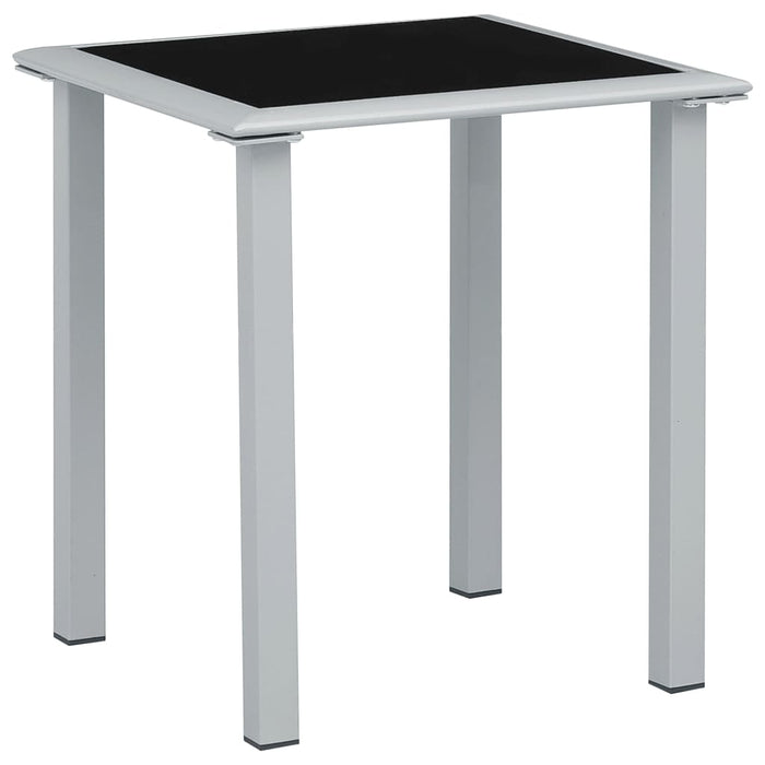 Ligbedden 2 st met tafel aluminium zwart