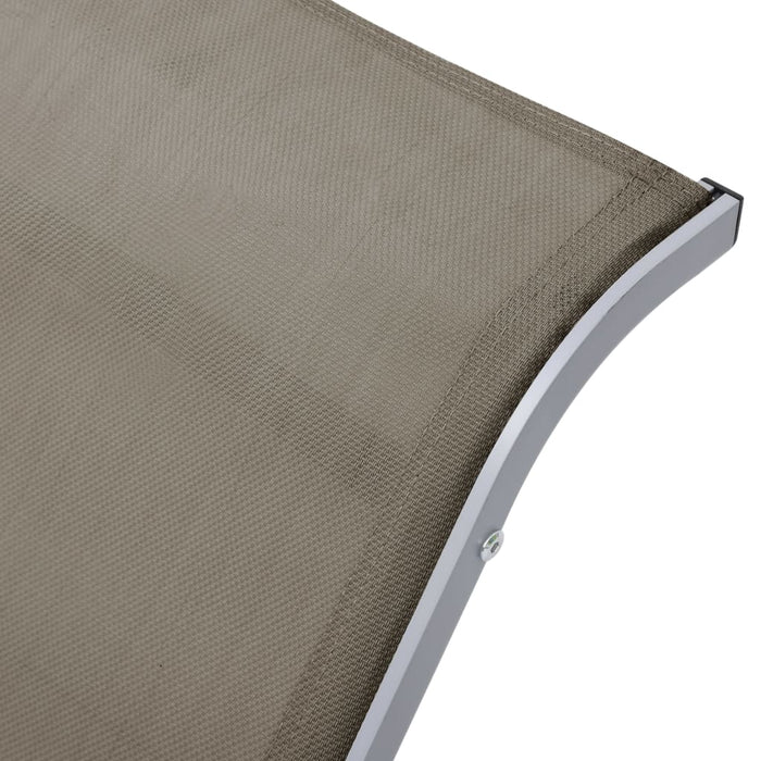 Ligbed textileen en aluminium taupe