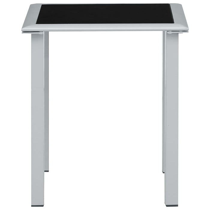 Ligbedden 2 st met tafel aluminium taupekleurig