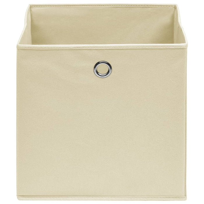 Opbergboxen 10 st 28x28x28 cm nonwoven stof crème