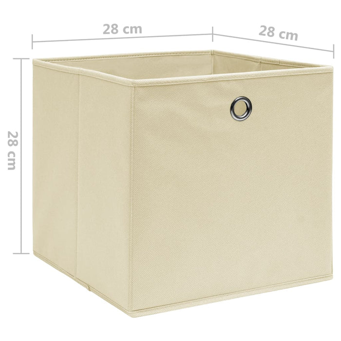 Opbergboxen 10 st 28x28x28 cm nonwoven stof crème