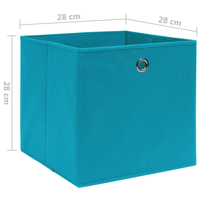 Opbergboxen 10 st 28x28x28 cm nonwoven stof babyblauw