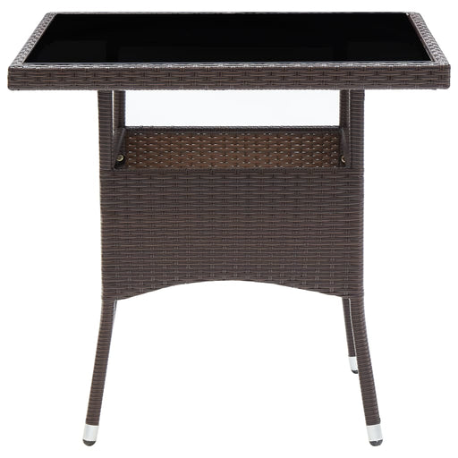 Tuintafel poly rattan bruin