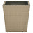 Salontafel 41,5x41,5x44 cm poly rattan en gehard glas beige