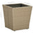 Salontafel 41,5x41,5x44 cm poly rattan en gehard glas beige