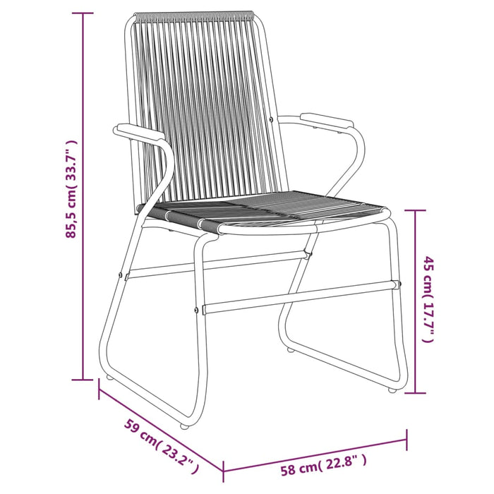 Tuinstoelen 4 st 58x59x85,5 cm PVC-rattan zwart